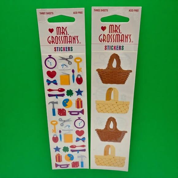 1999 Mrs. Grossman's Lot 6 Sheets Sealed HTF Rare Charms & Basket Sticker Strips - Picture 1 of 6